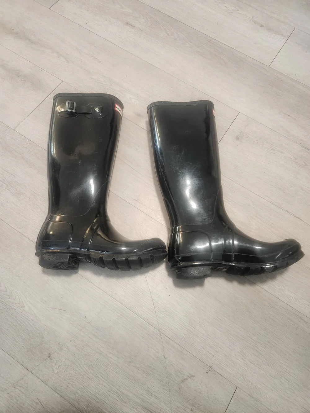 Hunter Original Tall Gloss Rain Boots Black Size 7